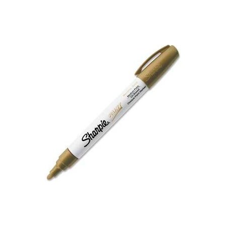 Sanford Sharpie Paint Marker, Oil-Based, Medium, Gold Ink, 1 Each 35559